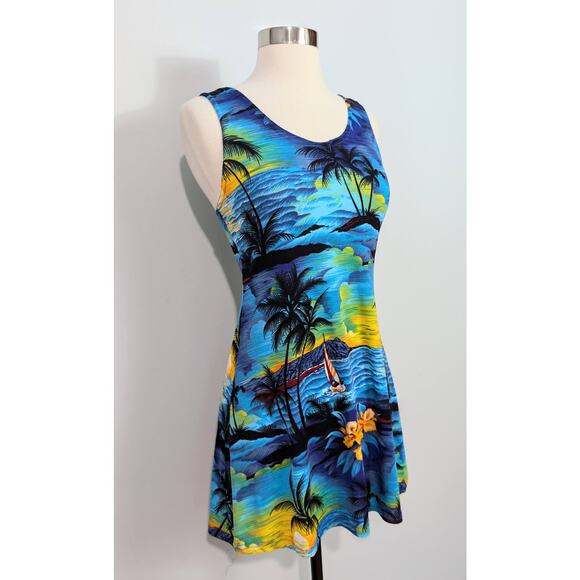Blue Hawaiian Sunset & Boats Tank Dress - Picture 6 of 6